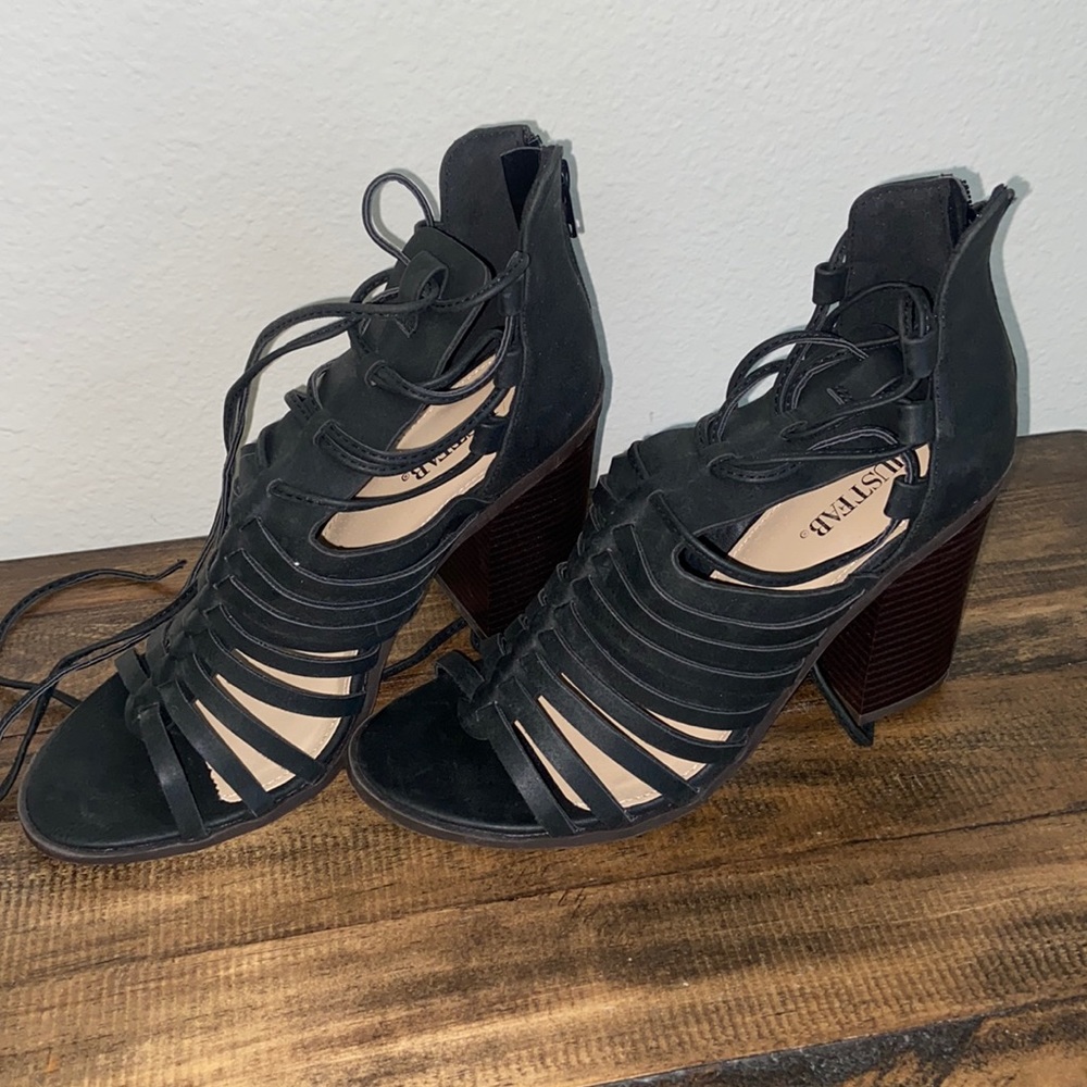 JustFab strappy chunk heel
